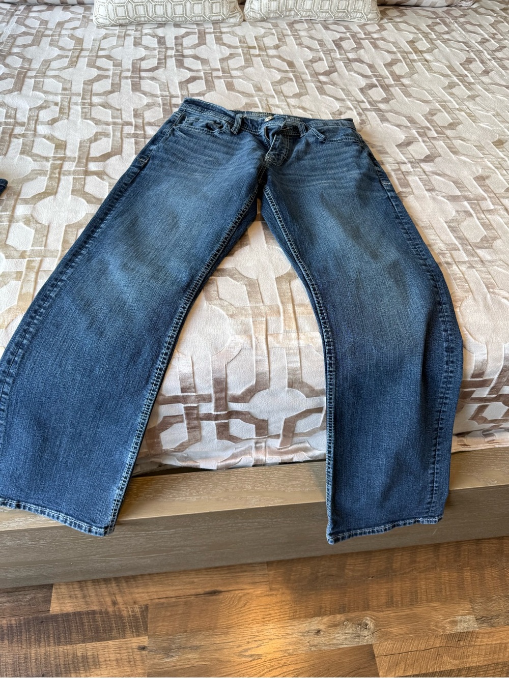 Salvage Men's Bootcut Jeans in Dark Blue Denim